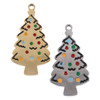 Cherry Tree Beads Stainless Steel 11x20mm Christmas Tree with Enameled Multicolored Ornaments Charms - 2 per bag  Cherry Tree Beads Stainless Steel 11x20mm Christmas Tree with Enameled Multicolored Ornaments Charms - 2 per bag