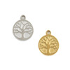 Cherry Tree Beads 304 Stainless Steel 8x10mm Tree of Life Coin Charms - 2 per bag  Cherry Tree Beads 304 Stainless Steel 8x10mm Tree of Life Coin Charms - 2 per bag