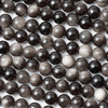 Cherry Tree Beads Silver Obsidian 8mm Round Beads - 15 inch strand 
