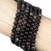 Cherry Tree Beads Silver Obsidian 8mm Round Beads - 15 inch strand 