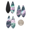 Cherry Tree Beads Black Lip Shell approx. 14x38mm Pointed Teardrop Pendant Pair - 2 pieces 