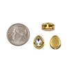 Cherry Tree Beads Raw Brass Crystal Component - 8x10mm Teardrop Drop, Clear Crystals, 6 per bag 