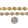 Cherry Tree Beads Raw Brass Crystal Chain - 8x10mm Teardrop Links with Clear Crystals and 5mm Open Jump Rings, 1 meter 