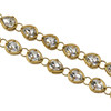 Cherry Tree Beads Raw Brass Crystal Chain - 8x10mm Teardrop Links with Clear Crystals and 5mm Open Jump Rings, 1 meter 