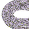 Cherry Tree Beads Glass Bead - 3x4.5mm Green Rainbow Kissed Opaque Lavender Thistle Rondelles, 15 inch strand 