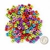 Cherry Tree Beads Number Beads - 6mm Acrylic Cube Beads All-sided, Black Numbers on Opaque Rainbow Mix, approximately 3.5mm hole size, 200 pieces per bag 