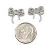 316 Stainless Steel Charm - 13.2x14.2mm Enameled White Bow, 2 per bag