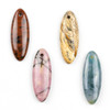 Cherry Tree Beads Gemstone 10x28mm Top Drilled Oval Pendant with Flat Back -  1 per bag 