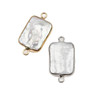 Cherry Tree Beads Freshwater Pearl approx. 13x24mm Rectangle Links with Plated Brass Bezel and Loops - 2 per bag 