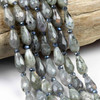 Cherry Tree Beads Labradorite 8x16mm Faceted Rounded Teardrop Beads - 8 inch strand 