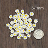 Glass White Daisy Beads - 15 inch strand