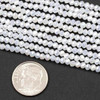 Crystal Beads - 2.5x3mm Faceted Rondelles, Opaque Pearl White with an AB finish, 15 inch strand