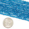 Crystal Beads - 2.5x3mm Faceted Rondelles, Peacock Blue, 15 inch strand