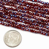 Crystal Beads - 2.5x3mm Faceted Rondelles, Blue Kissed Ruby Red, 14 inch strand