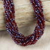 Crystal Beads - 2.5x3mm Faceted Rondelles, Blue Kissed Ruby Red, 14 inch strand