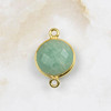 Cherry Tree Beads Amazonite approx. 13x20mm Faceted Coin Link with a Gold Vermeil Bezel - 1 per bag 