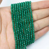 Crystal Beads - 2.5x3mm Faceted Rondelles, Opaque Green Velvet, 15 inch strand