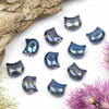 Cherry Tree Beads Glass 8x10mm Blue Waterfall Horizontally Drilled Cat Head Beads - 8 inch strand 