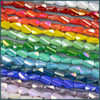 Cherry Tree Beads Crystal Beads - approx. 4.5x6mm Faceted Twist with an AB finish, 8 inch strand 