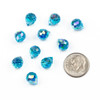Cherry Tree Beads Crystal Beads - 8x10mm Faceted Top Drilled Rounded Teardrop with an AB finish, 8 inch strand 