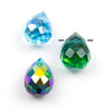 Cherry Tree Beads Crystal Beads - 8x10mm Faceted Top Drilled Rounded Teardrop with an AB finish, 8 inch strand 