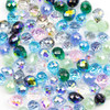Cherry Tree Beads Crystal Beads - 8x10mm Faceted Top Drilled Rounded Teardrop with an AB finish, 8 inch strand 