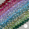 Crystal Beads - 8x10mm Faceted Top Drilled Rounded Teardrop with an AB finish
