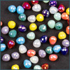 Cherry Tree Beads Crystal 6x6mm Opaque Faceted Rounded Teardrop Beads with AB Finish- 24 inch circular strand 