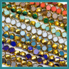 Cherry Tree Beads Crystal Beads - 4.5mm Coin with Faceted Gold Edges, approx. 10 inch strand 