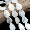 Cherry Tree Beads White Mother of Pearl 18x25mm Teardrop Beads - 15 inch strand 