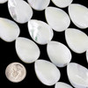 Cherry Tree Beads White Mother of Pearl 18x25mm Teardrop Beads - 15 inch strand 