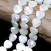 Cherry Tree Beads White Mother of Pearl 15mm Heart Beads 