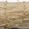 Cherry Tree Beads Brass Crystal Connector Chain with 3.5x6.5mm Cubic Zirconia Marquise and Coin Links, 1 meter