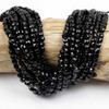 Cherry Tree Beads Black Tourmaline 4mm Faceted Cube Beads - 15 inch strand 