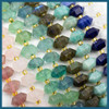 Cherry Tree Beads Natural Gemstone approx. 6x11mm Faceted Double Terminated Hexagonal Point Beads - 14 inch strand 