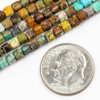 Cherry Tree Beads Natural Ombre Turquoise 3mm Faceted Cube Beads - 15 inch strand 