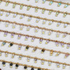 Cherry Tree Beads Raw Brass Dangle Chain with Gemstone 2mm Faceted Round Beads - 1 meter 