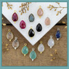 Cherry Tree Beads Gemstone 11x22mm Faceted Teardrop Drop with Sterling Silver or 18k Gold Vermeil Bezel and 3 Tiny Dots - 1 piece 