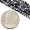 Cherry Tree Beads Crystal Beads - approx. 2x2.5mm Opaque Silver-Kissed Dark Steel Blue Faceted Rondelles, 15 inch strand 