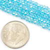 Cherry Tree Beads Crystal Beads - approx. 2x2.5mm Aqua Blue Faceted Rondelles with AB finish, 15 inch strand 