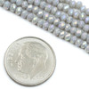 Cherry Tree Beads Crystal Beads - approx. 2.5x3mm Opaque Light Ash Gray Faceted Rondelles with AB finish, 15 inch strand  Cherry Tree Beads Crystal Beads - approx. 2.5x3mm Opaque Light Ash Gray Faceted Rondelles with AB finish, 15 inch strand