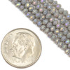 Cherry Tree Beads Crystal Beads - approx. 3.5x4mm Opaque Fog Gray Faceted Rondelles with AB finish, 15 inch strand  Cherry Tree Beads Crystal Beads - approx. 3.5x4mm Opaque Fog Gray Faceted Rondelles with AB finish, 15 inch strand