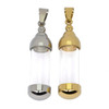 Cherry Tree Beads 304 Stainless Steel 10x44mm Clear Vial Pendant - 1 per bag 
