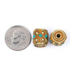 Cherry Tree Beads Tibetan Brass 11x11mm Barrel Beads - 2 per bag 