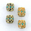 Cherry Tree Beads Tibetan Brass 11x11mm Barrel Beads - 2 per bag 