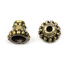 Cherry Tree Beads Brass 6x7mm Dotted Cone Beads - 12 per bag  Cherry Tree Beads Brass 6x7mm Dotted Cone Beads - 12 per bag