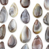 Cherry Tree Beads Botswana Agate 16-26x30-42mm Top Side Drilled Free Form Teardrop Pendant - 1 per bag 