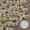 Cherry Tree Beads Gemstone 13x20mm Faceted Coin Link with Bezel - 1 per bag  Cherry Tree Beads Gemstone 13x20mm Faceted Coin Link with Bezel - 1 per bag