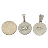 Cherry Tree Beads 304 Stainless Steel 15.7mm Radiant Evil Eye Coin Charm with Bail - 2 per bag  Cherry Tree Beads 304 Stainless Steel 15.7mm Radiant Evil Eye Coin Charm with Bail - 2 per bag