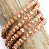 Cherry Tree Beads Crystal Beads - approx. 5x6mm Opaque Harvest Peach Faceted Rondelles, 15 inch strand 